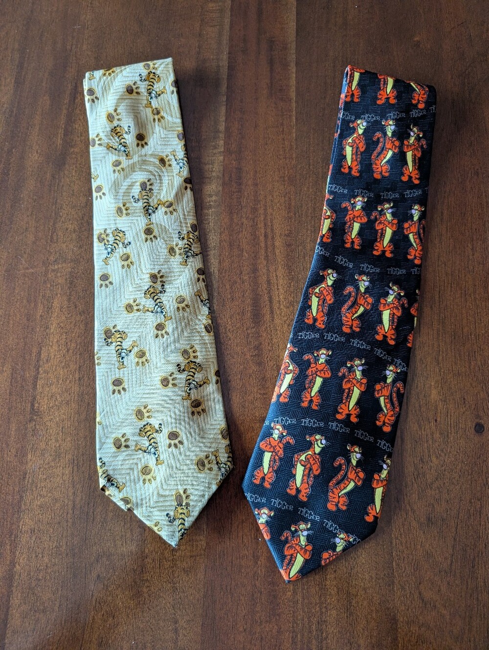 2 Vintage Disney Tigger Neckties - 100% Silk - Winnie the Pooh